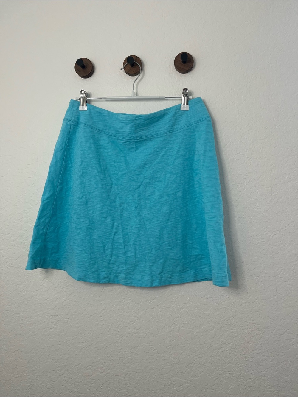A-Line Turquoise Linen-Blend Skirt